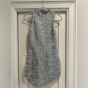 Amanda Uprichard Sky Blue Satin Top